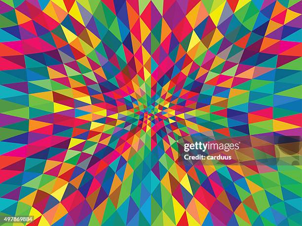 abstract triangle background - kaleidoscope pattern stock illustrations