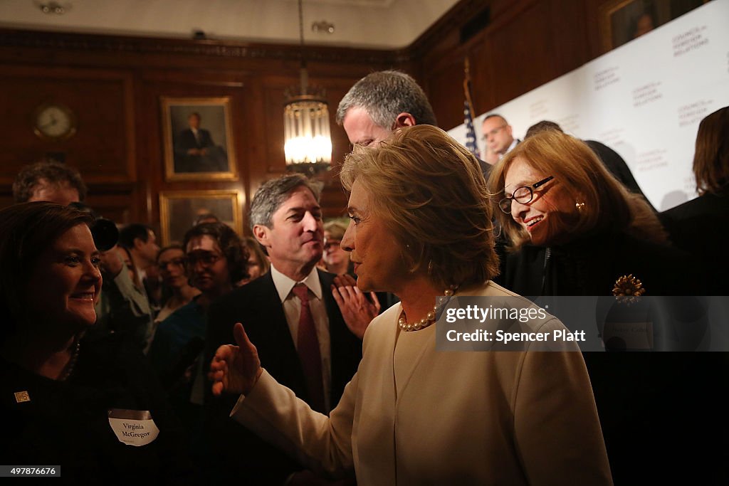 Democratic Presidential Candidate Hillary Clinton Delivers National Security Address In New York