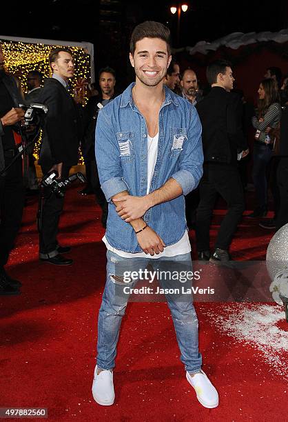 Rapper Jake Miller attends the premiere of "The Night Before" at The Theatre At The Ace Hotel on November 18, 2015 in Los Angeles, California.