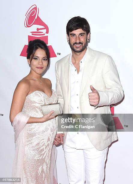Julia Nakamatsu and singer Melendi attend the 2015 Latin GRAMMY Person of the Year honoring Roberto Carlos at the Mandalay Bay Events Center on...