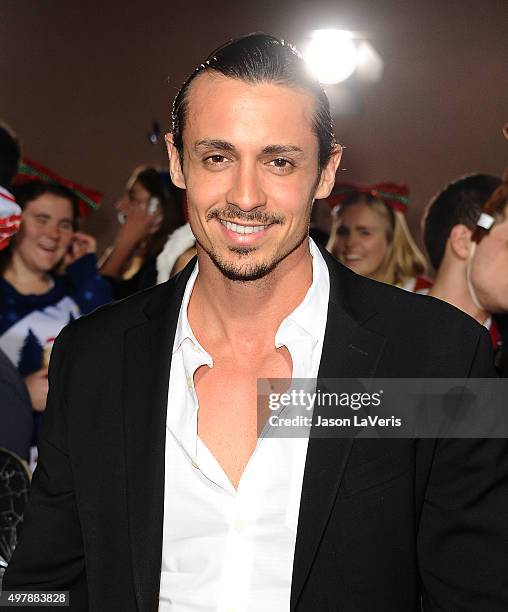 Peter Madrigal attends the premiere of "The Night Before" at The Theatre At The Ace Hotel on November 18, 2015 in Los Angeles, California.