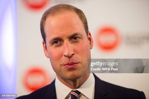 Prince William, Duke of Cambridge speaks at the launch of the Centrepoint Awards at the HSBC private bank on November 19, 2015 in London, England....