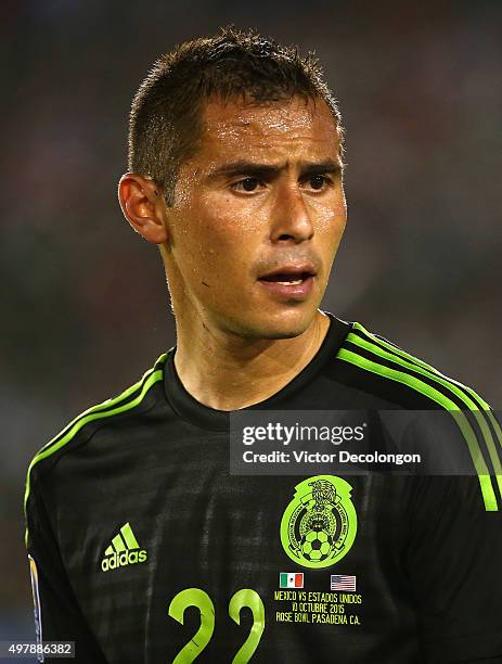 Paul Aguilar of Mexico looks on during the second half of extra time against the United States during the 2017 FIFA Confederations Cup Qualifying...