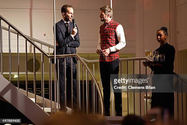 Timo Weber of Alsterhaus and Jochen Schropp attend GALA Christmas Shopping Night 2015 at Alsterhaus on November 19, 2015 in Hamburg, Germany.