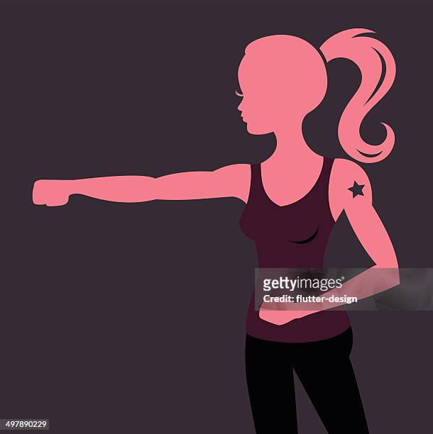 stockillustraties, clipart, cartoons en iconen met women's self defense illustration - zelfverdediging