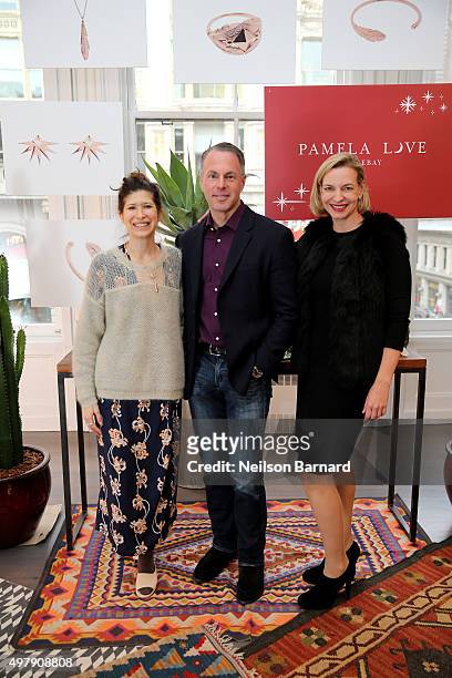 Designer Pamela Love, President and CEO of eBay Devin Wenig and General Manager eBay Fashion Marcelle Parrish introduce Pamela Love for eBay – an...