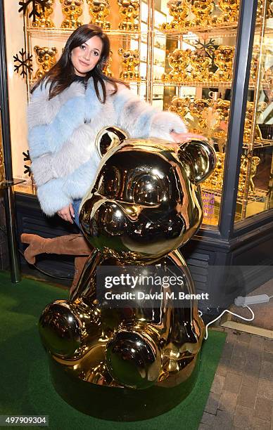 Roxie Nafousi attends the Mount Street Christmas Lights switch on hosted by Linda Farrow featuring the launch of Julian The Bear, the Linda Farrow...