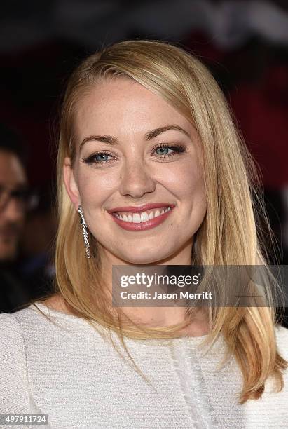 Actress Sara Lindsey arrives for the Premiere Of Columbia Pictures' 'The Night Before' held at The Theatre At The Ace Hotel on November 18, 2015 in...