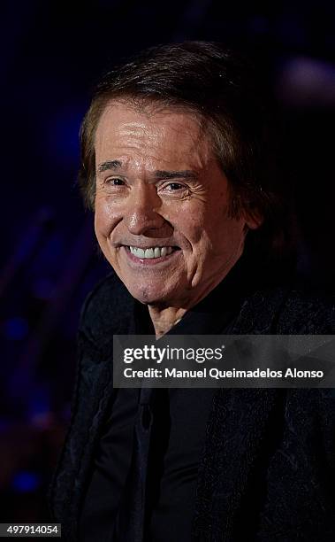 Spanish singer Raphael performs in concert at the Palau de les Arts on November 19, 2015 in Valencia, Spain.