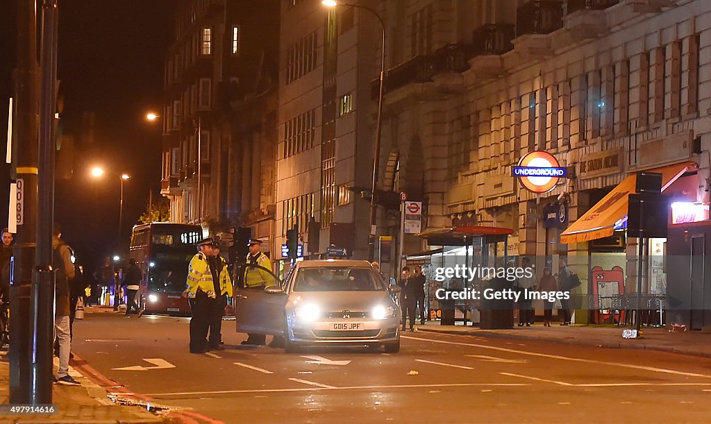 Scene Of Bomb Scare Caused By Suspect Vehicle In Baker Street