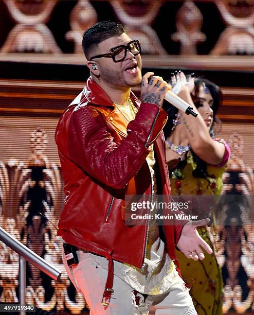 Recording artist Farruko performs onstage during the 16th Latin GRAMMY Awards at the MGM Grand Garden Arena on November 19, 2015 in Las Vegas, Nevada.