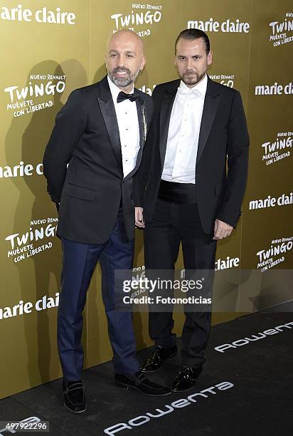 Designers Arnaud Maillard and Alvaro Castejon, Alvarno, attend the 2015 Marie Claire Prix de la Mode at Callao Cinema on November 19, 2015 in Madrid,...