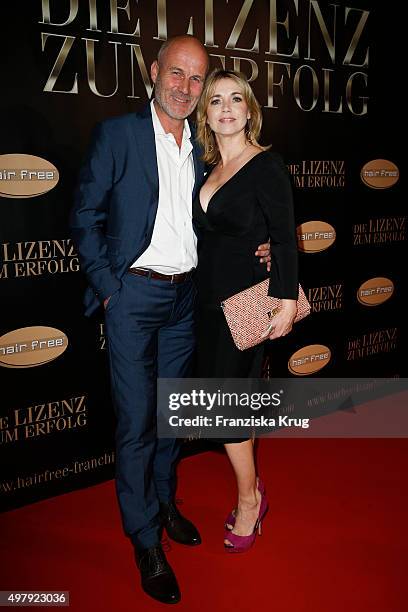 Tina Ruland and Claus G. Oeldorp attend the Hairfree Hosts 'Die Lizenz zum Erfolg' Event on November 19, 2015 in Berlin, Germany.