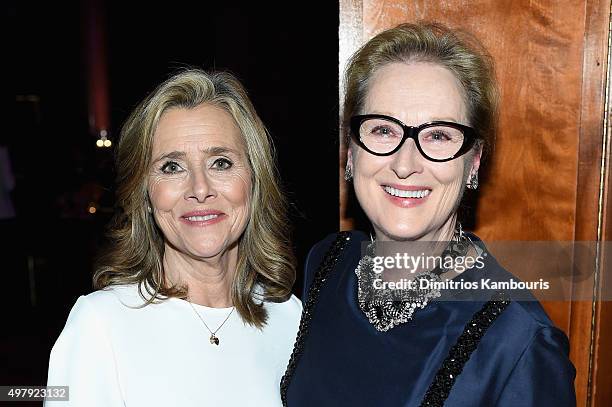 Journalist Meredith Vieira and Actress Meryl Streep attend The Christopher & Dana Reeve Foundation 25th Anniversary "A Magical Evening" Gala on...