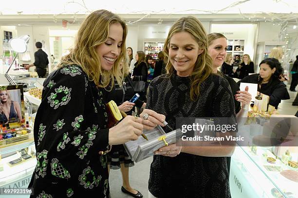 Designer Brett Heyman of Edie Parker and Aerin Lauder attend AERIN Beauty x Edie Parker Collaboration Launch at Bergdorf Goodman on November 19, 2015...