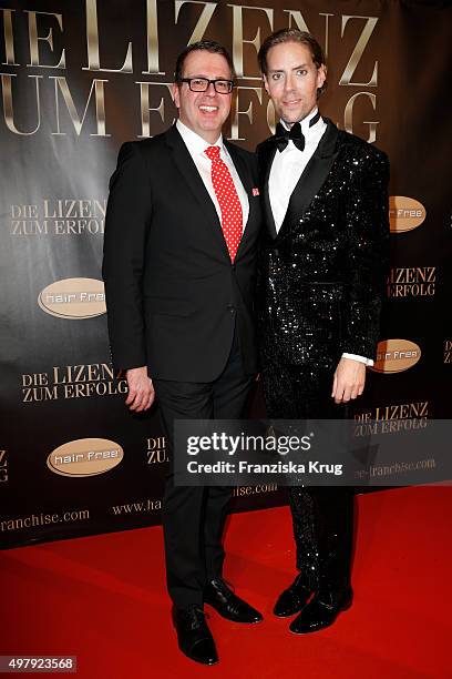 Ulrich Schuhmacher and Jens Hilbert attend the Hairfree Hosts 'Die Lizenz zum Erfolg' Event on November 19, 2015 in Berlin, Germany.