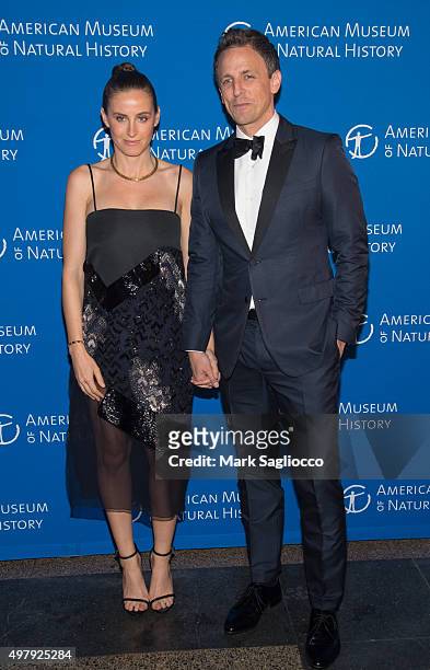 Alexi Ashe and Television Personality Seth Meyers attends the 2015 American Museum Of Natural History Museum Gala at American Museum of Natural...