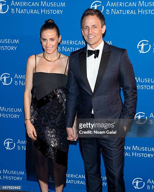 Alexi Ashe and Seth Meyers attend the 2015 American Museum of Natural History Museum Gala at American Museum of Natural History on November 19, 2015...