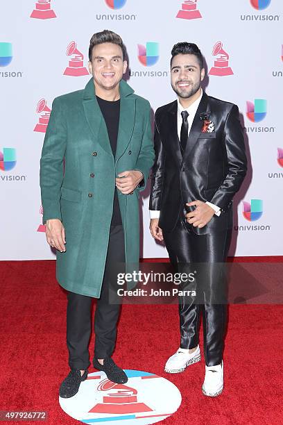 Musicians Silvestre Dangond and Lucas Dangond attend the 16th Latin GRAMMY Awards at the MGM Grand Garden Arena on November 19, 2015 in Las Vegas,...