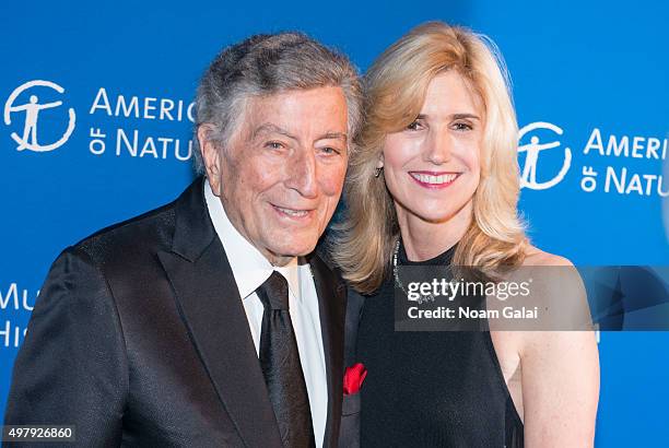 Singer Tony Bennett and Susan Crow attend the 2015 American Museum of Natural History Museum Gala at American Museum of Natural History on November...