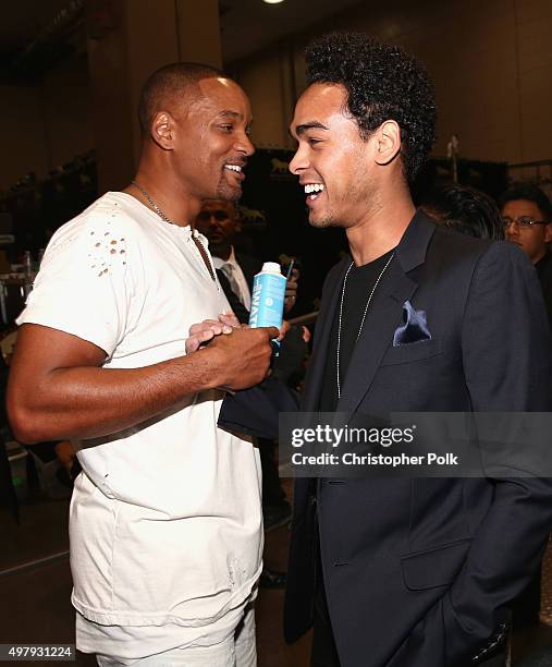 Actor/recording artist Will Smith and actor Trey Smith attends the 16th Latin GRAMMY Awards at the MGM Grand Garden Arena on November 19, 2015 in Las...