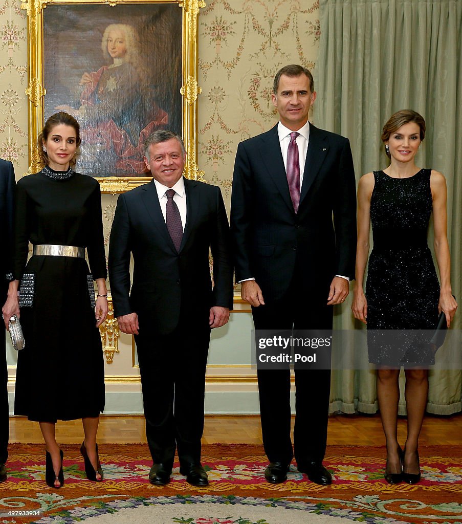 Spanish Royals Host a Dinner for Jordan Royals