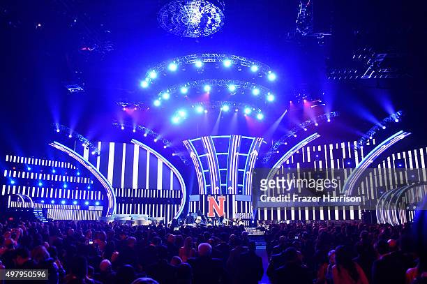 Recording artists OMI and Nicky Jam perform onstage during the 16th Latin GRAMMY Awards at the MGM Grand Garden Arena on November 19, 2015 in Las...