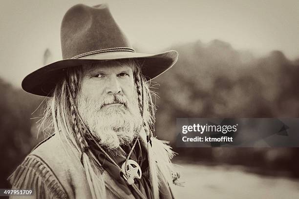 portrait of a mountain man - gold rush stock pictures, royalty-free photos & images