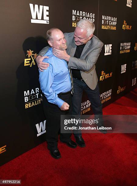 Personality Sugar Bear and director Jim Carroll attends the WE tv premiere of "Marriage Boot Camp" Reality Stars and "Ex-isled" on November 19, 2015...