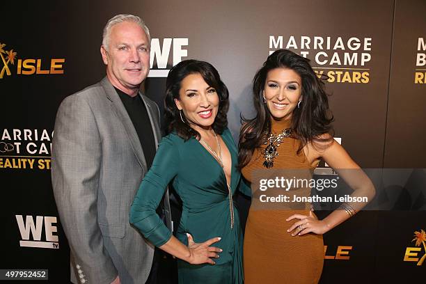 Directors Jim Carroll, Elizabeth Carroll and Ilsa Norman attend the WE tv premiere of "Marriage Boot Camp" Reality Stars and "Ex-isled" on November...