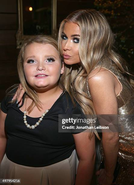 Personality Honey Boo Boo and model Carmen Electra attend the WE tv premiere of "Marriage Boot Camp" Reality Stars and "Ex-isled" on November 19,...