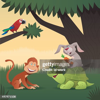 Monkey rabbit and tortoise Monkey rabbit and tortoise