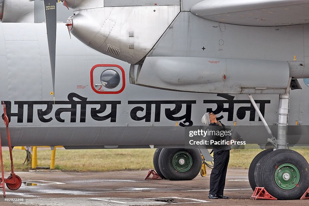 A representative of Indian Air Force carry out inspections...