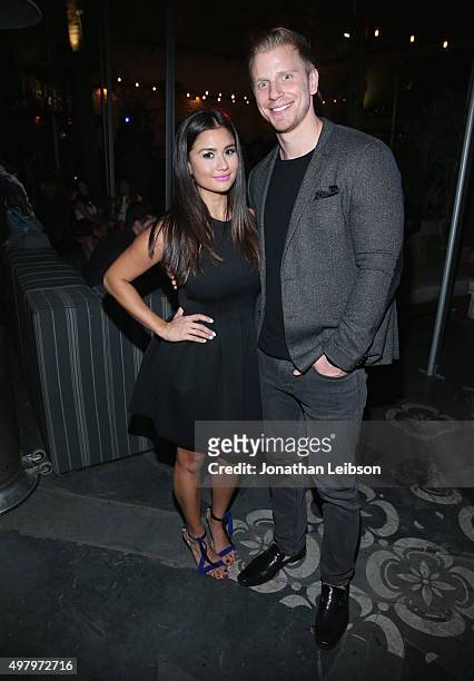 Personalities Catherine Giudici and Sean Lowe attend the WE tv premiere of "Marriage Boot Camp" Reality Stars and "Ex-isled" on November 19, 2015 in...