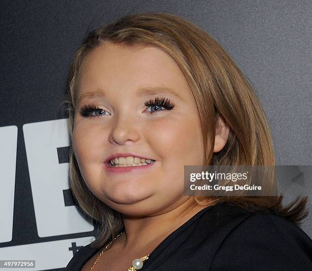 Personality Alana "Honey Boo Boo" Thompson arrives at the premiere of "Marriage Boot Camp" Reality Stars And "Ex-isled" at Le Jardin on November 19,...