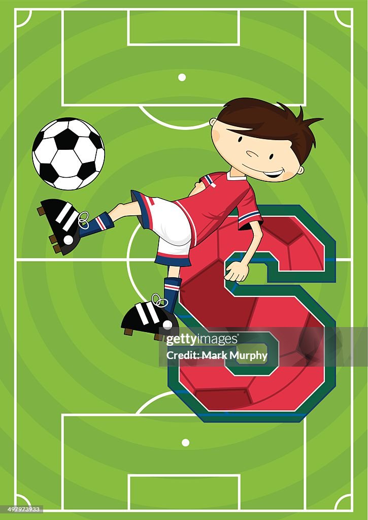 Soccer Football Boy Learning Letter S