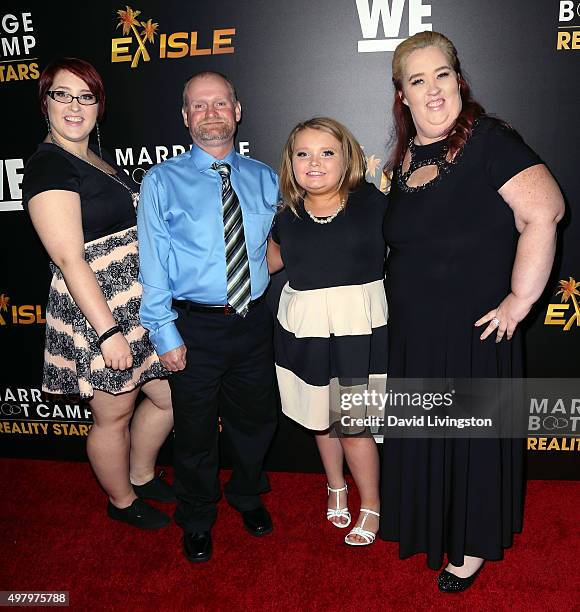 Personalities Lauryn 'Pumpkin' Thompson, Mike 'Sugar Bear' Thompson, Alana 'Honey Boo Boo' Thompson and June 'Mama June' Shannon attend We tv's...