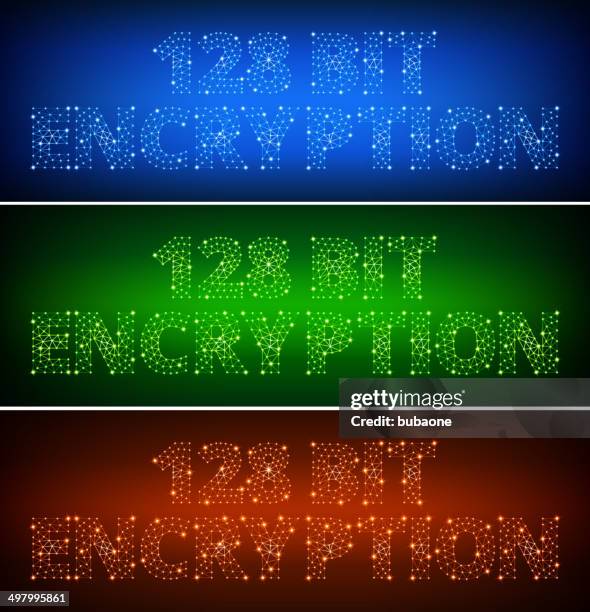 128 Bit Encryption On Triangular Nodes Connection Structure Vector Art ...
