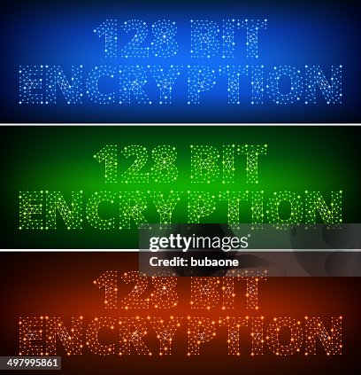 128 Bit Encryption on triangular nodes connection structure vector art 128 Bit Encryption on triangular nodes connection structure vector art