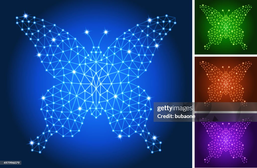 Butterfly on triangular nodes connection structure vector art