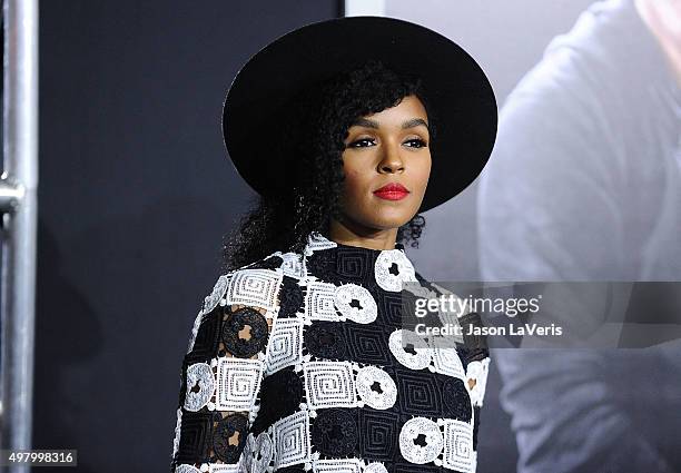 Singer Janelle Monae attend the premiere of "Creed" at Regency Village Theatre on November 19, 2015 in Westwood, California.