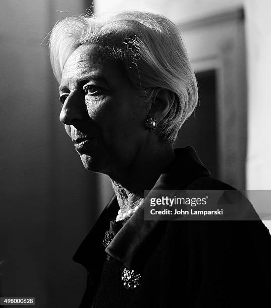 Managing Director of the International Monetary Fund Christine Madeleine Odette Lagarde attends 2015 Trophee Des Arts Gala at The Plaza Hotel on...