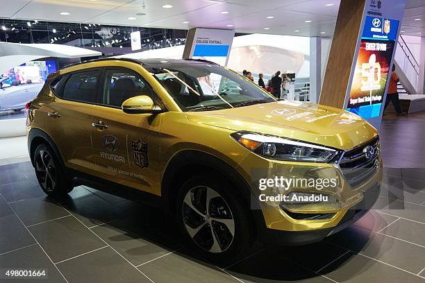 Hyundai Tucson Limited is seen during the official opening ceremony of Los Angeles Auto show in Los Angeles, USA on November 19, 2015.