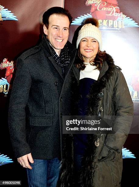 Katie Derham and partner Anton du Beke arrive to attend a special edition of 'Stricly Come Dancing' - 'Strictly Blackpool' at Tower Ballroom on...