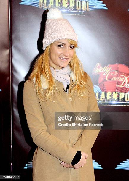 Aliona Vilani arrives to attend a special edition of 'Stricly Come Dancing' - 'Strictly Blackpool' at Tower Ballroom on November 20, 2015 in...