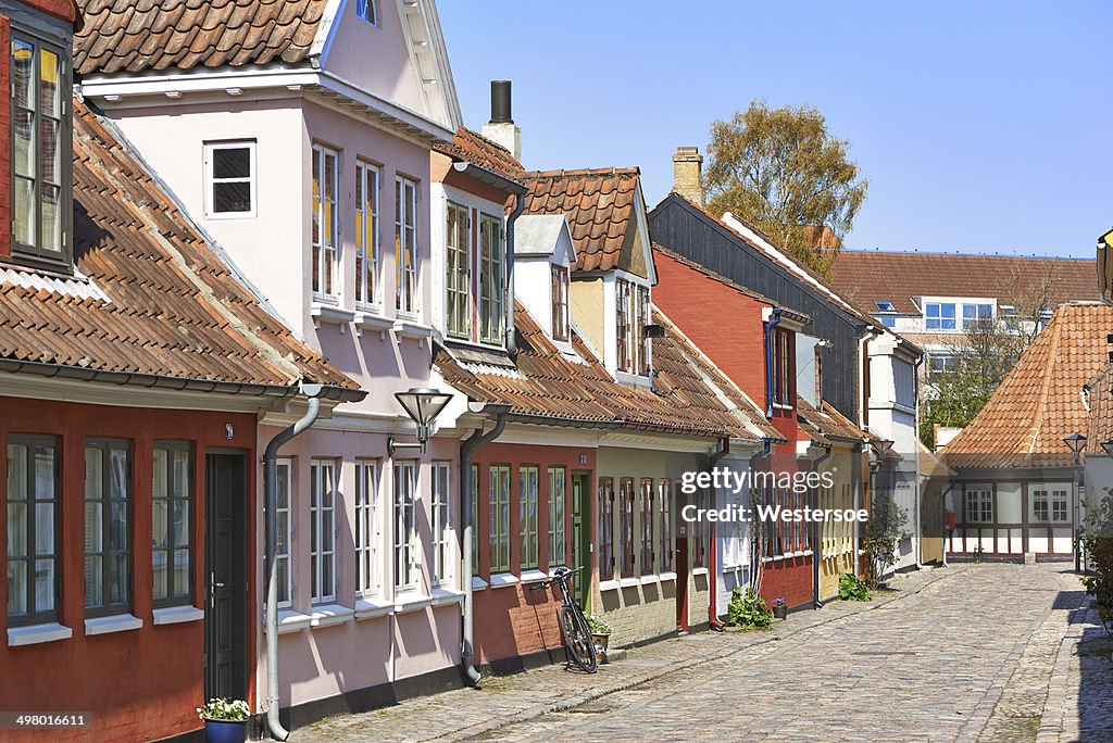 Old town with small streets in Odense