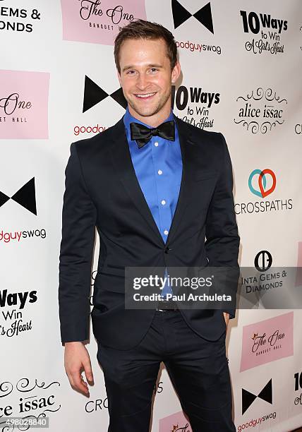 Actor Ben Davies attends the book release party for Kris Wolfe's "10 Ways To Win A Girl's Heart" at The One Banquet Hall on November 19, 2015 in Los...