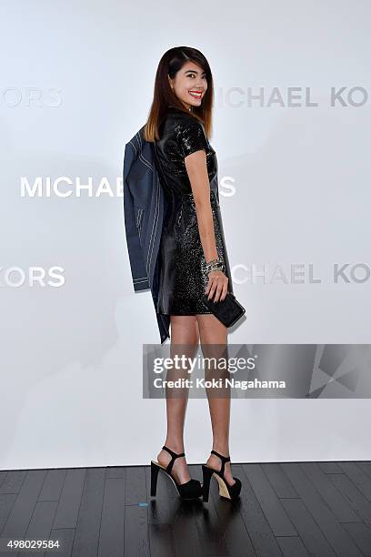 Model Hikari Mori attends the opening event for the Michael Kors Ginza Flagship Store on November 20, 2015 in Tokyo, Japan.