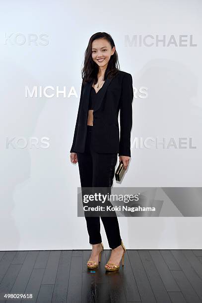 Actress/model Rila Fukushima attends the opening event for the Michael Kors Ginza Flagship Store on November 20, 2015 in Tokyo, Japan.