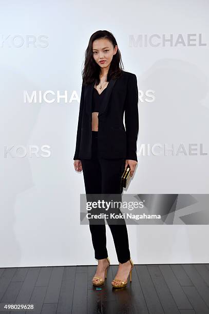 Actress/model Rila Fukushima attends the opening event for the Michael Kors Ginza Flagship Store on November 20, 2015 in Tokyo, Japan.